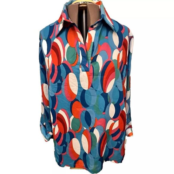 Only Nine. Size 2X. Abstract Poly Pullover. USA. New with Tag. $45. B112 - Picture 1 of 6